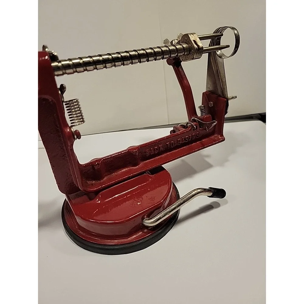 Crank Apple Peeler With Wooden Handle BURGANDY COLOR